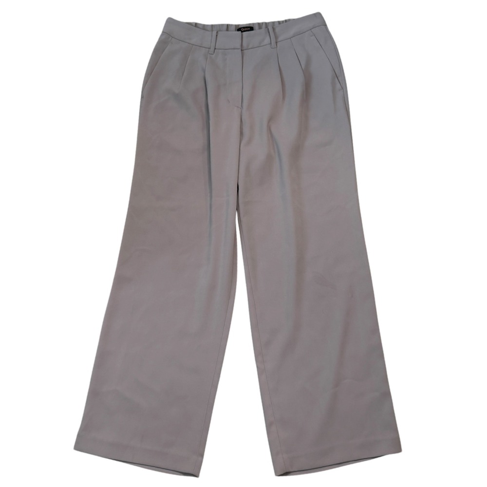 Quince Crepe Pleated Wide Leg Pants Taupe Trousers High Rise 10 Morel Grey